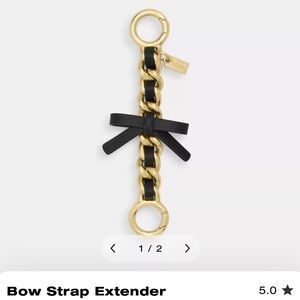 COACH #CCI20 “BOW STRAP EXTENDER”, IMYLG
Gold, Black Smooth Leather New + Sealed